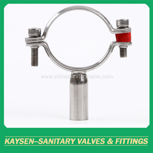Sanitary round pipe holder with tube hanger